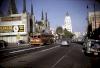 A Pacific Electric Red Car on Hollywood Boulevard on April 11, 1953. Photo: Robert B. Peterson. Orange Empire Railway Museum Library.